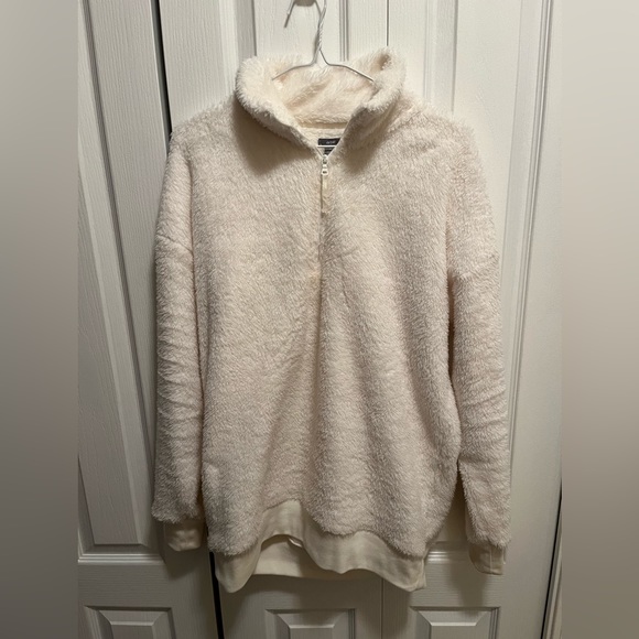 Aerie Sherpa Quarter Zip Sweatshirt - Picture 1 of 5